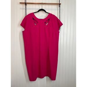 6th & Lane Womens Shift Dress Pink Cut Out Cap Sleeve Plus Size 22